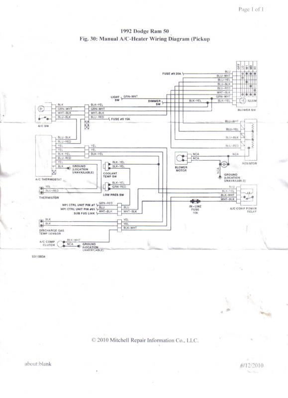 1988 Dodge Ram 50 Wiring Diagram